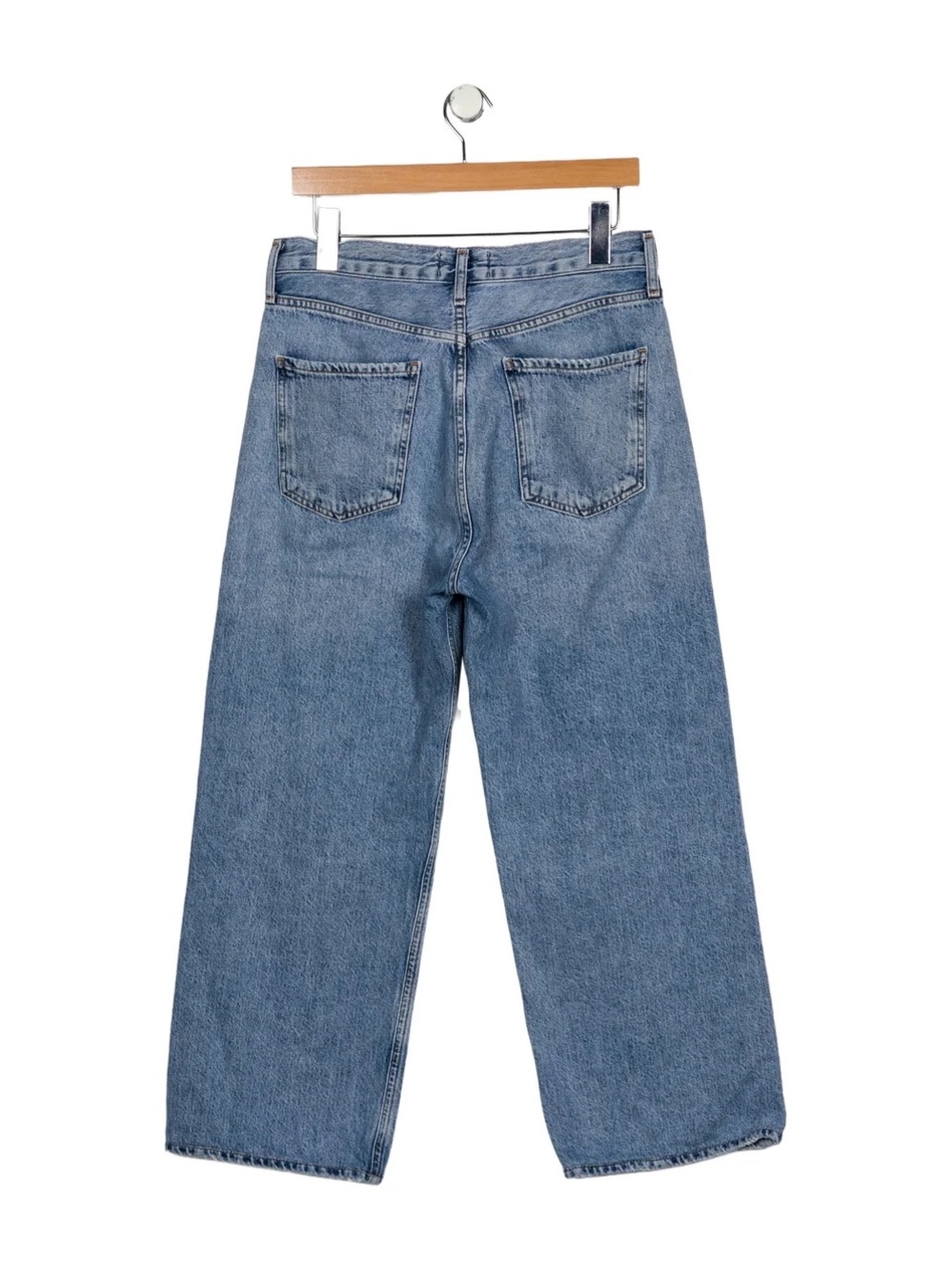 AGOLDE Ren Jeans Size 28 High Rise Straight Leg Light Wash Cropped 90s Denim - Picture 3 of 3